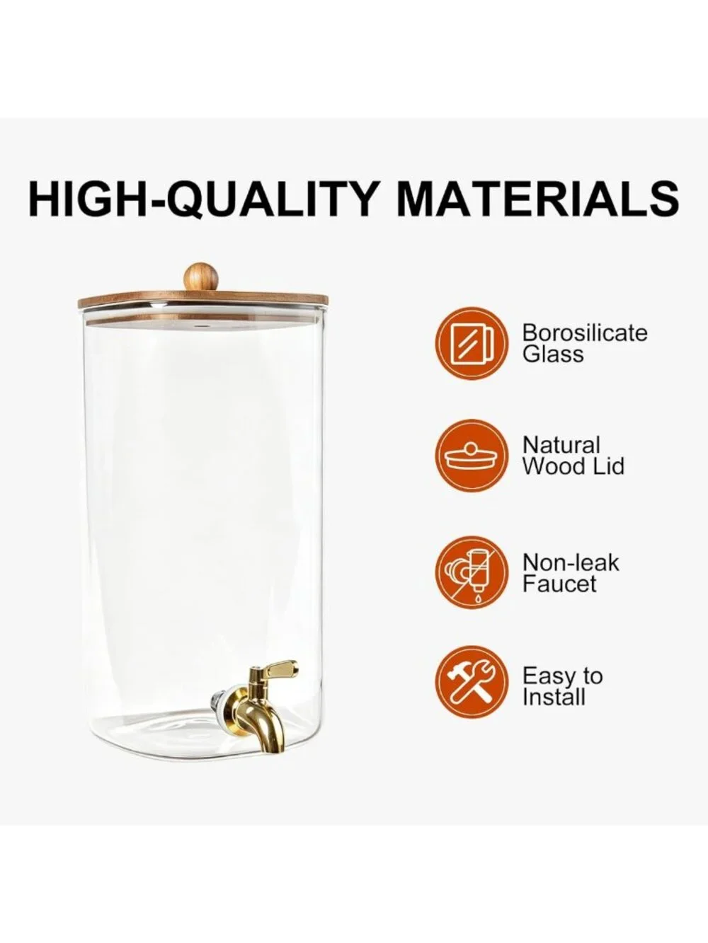 2 Pack 1.5 Gallon Square Beverage Dispensers with Stand & Lid - Perfect for